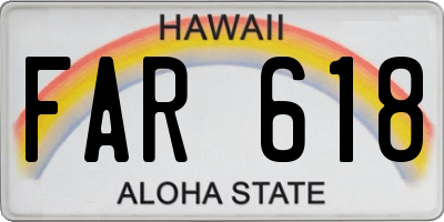 HI license plate FAR618