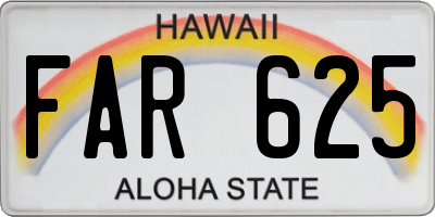 HI license plate FAR625