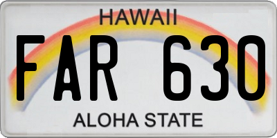 HI license plate FAR630