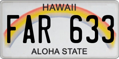 HI license plate FAR633
