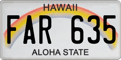 HI license plate FAR635