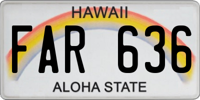 HI license plate FAR636