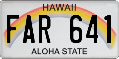 HI license plate FAR641