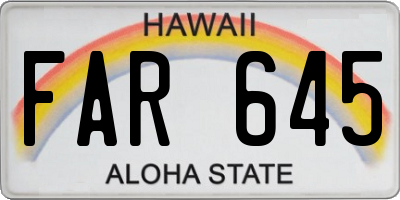 HI license plate FAR645