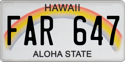 HI license plate FAR647