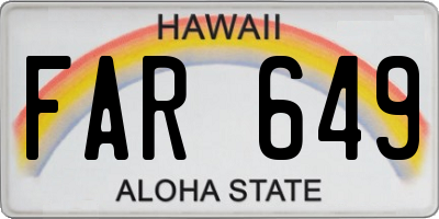 HI license plate FAR649