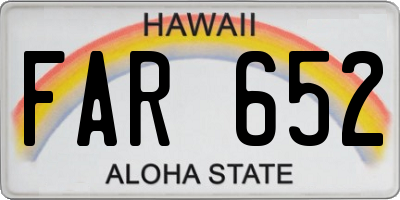 HI license plate FAR652