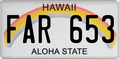 HI license plate FAR653