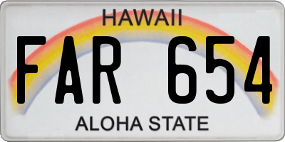 HI license plate FAR654