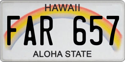 HI license plate FAR657