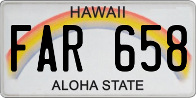 HI license plate FAR658
