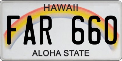 HI license plate FAR660