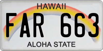 HI license plate FAR663
