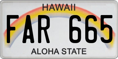 HI license plate FAR665