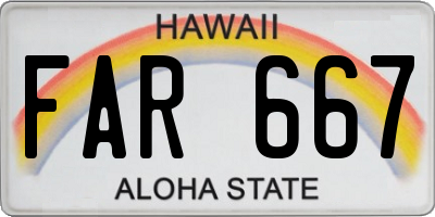 HI license plate FAR667