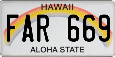 HI license plate FAR669