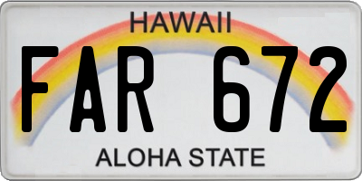 HI license plate FAR672