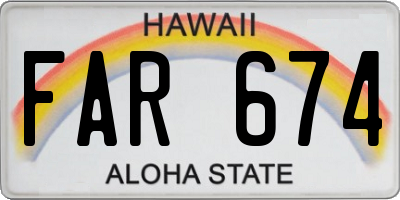 HI license plate FAR674