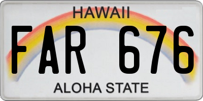 HI license plate FAR676