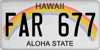 HI license plate FAR677