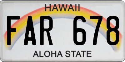 HI license plate FAR678