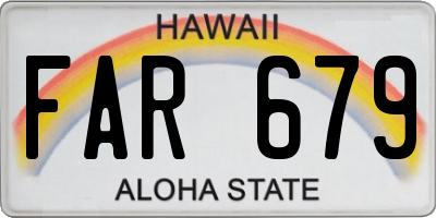 HI license plate FAR679