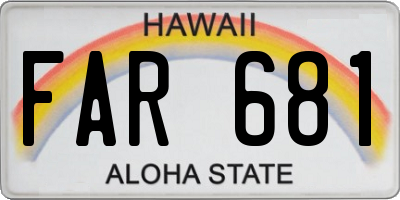 HI license plate FAR681