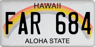 HI license plate FAR684