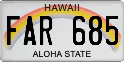 HI license plate FAR685