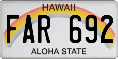HI license plate FAR692