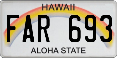 HI license plate FAR693