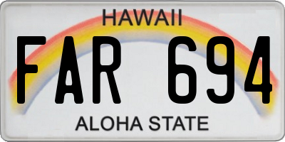 HI license plate FAR694