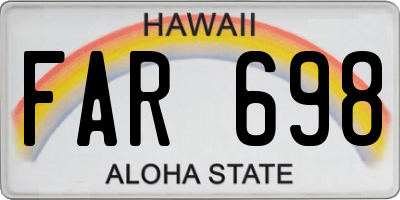 HI license plate FAR698