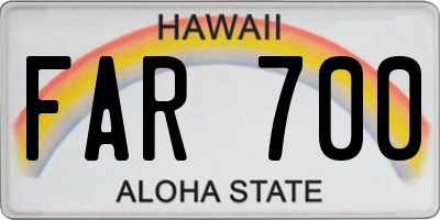 HI license plate FAR700