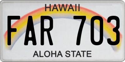 HI license plate FAR703