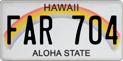 HI license plate FAR704