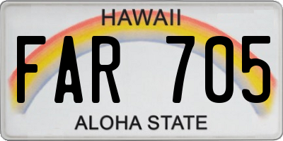 HI license plate FAR705