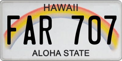 HI license plate FAR707