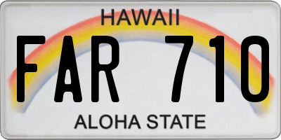 HI license plate FAR710