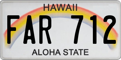 HI license plate FAR712