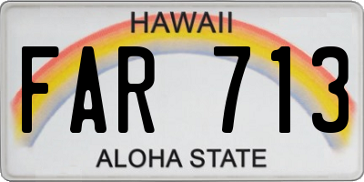 HI license plate FAR713