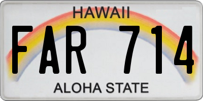 HI license plate FAR714
