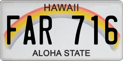 HI license plate FAR716