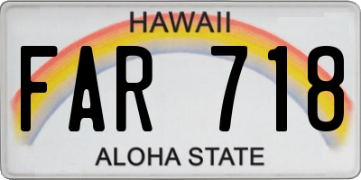 HI license plate FAR718