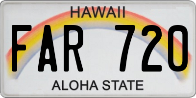 HI license plate FAR720