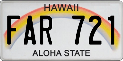 HI license plate FAR721