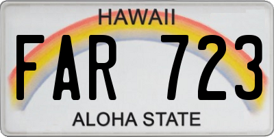 HI license plate FAR723