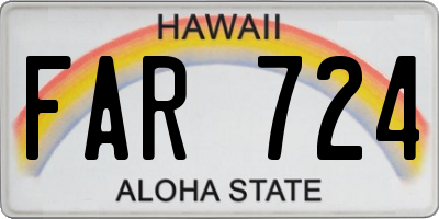 HI license plate FAR724