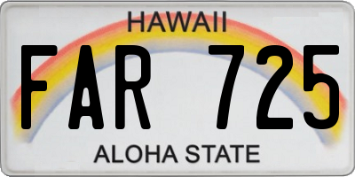 HI license plate FAR725