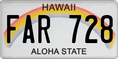 HI license plate FAR728